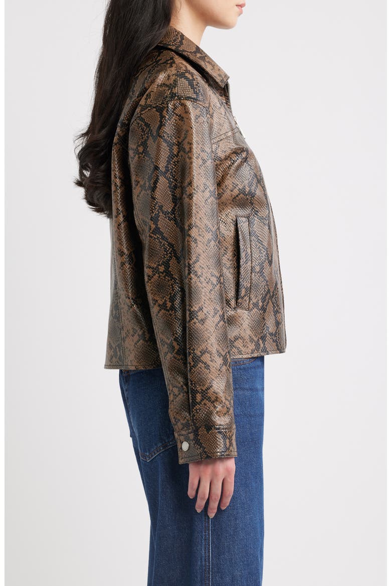 Faux Snakeskin Jacket, Alternate, color, BROWN SNAKE