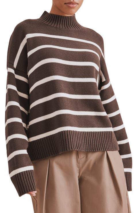 Nora Stripe Mock Neck Sweater