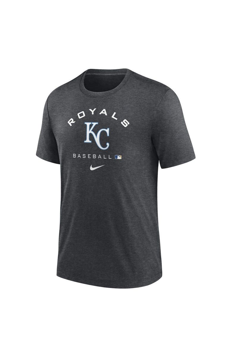 Nike Men's Nike Heathered Charcoal Kansas City Royals Authentic Collection Tri-Blend Performance T-Shirt, Alternate, color, 