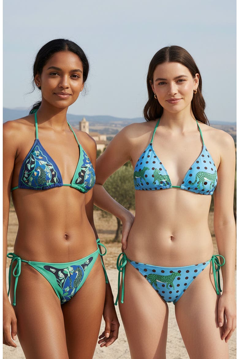 Verdant Wild Reversible Tie Side Bottom, Alternate, color, Blue