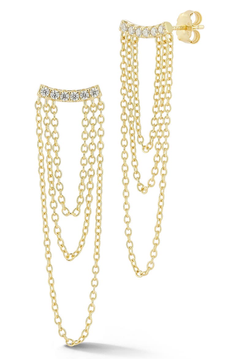 Draped Chain Earrings, Main, color, GOLD