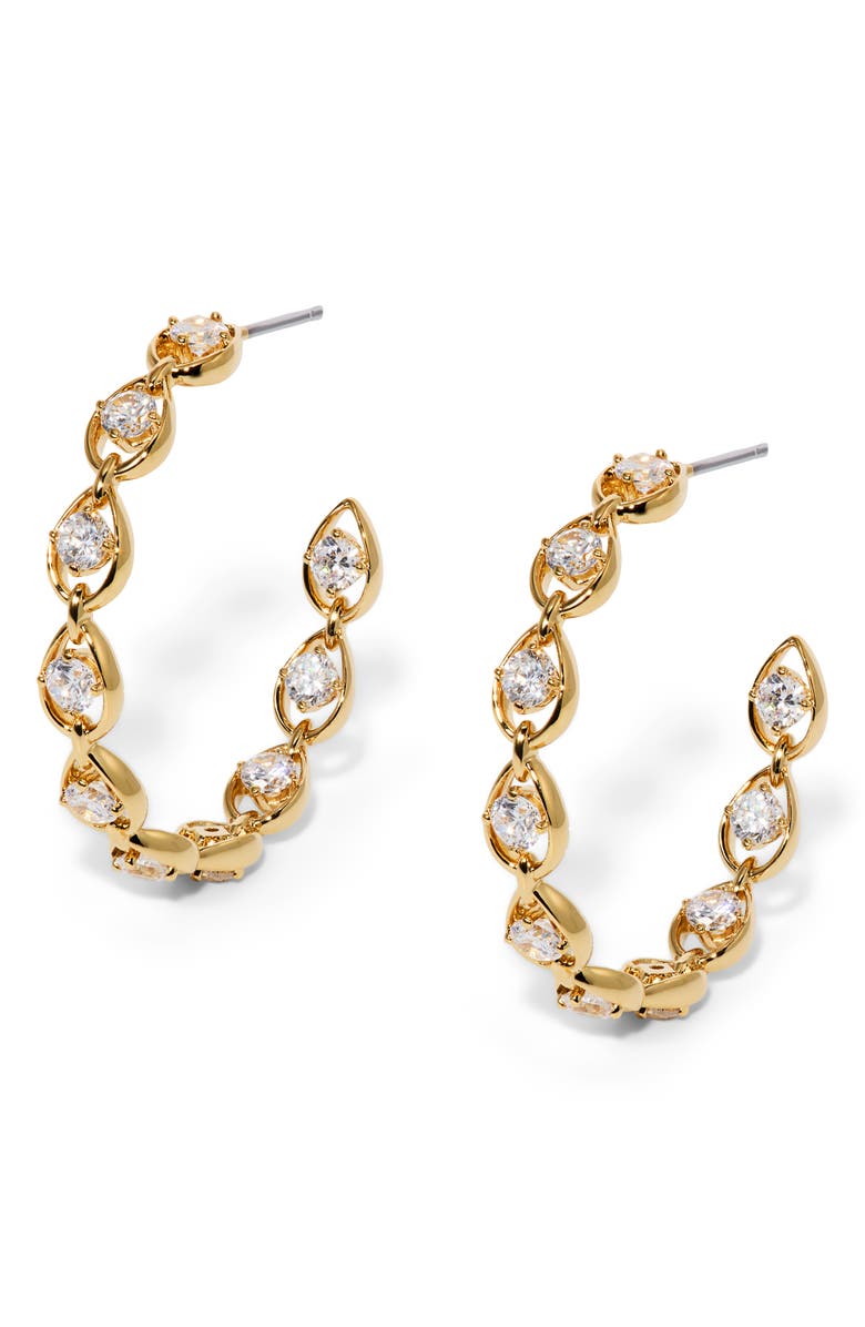 Nadri It Girl Medium Hoop Earrings, Main, color, Gold