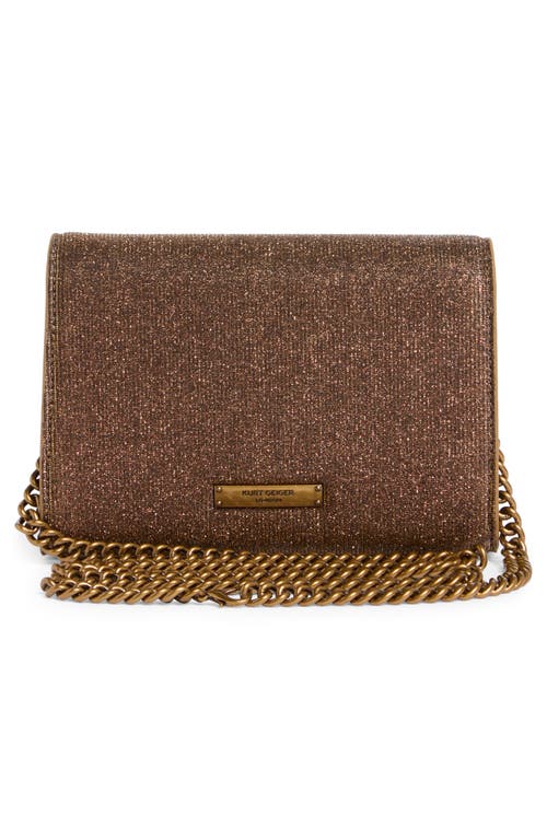 Kurt Geiger London Kgl Glitter Clutch In Brown
