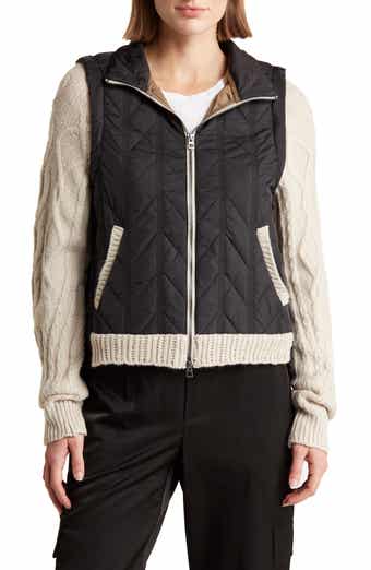 Democracy Mock Neck Quilted Two-Fer Jacket