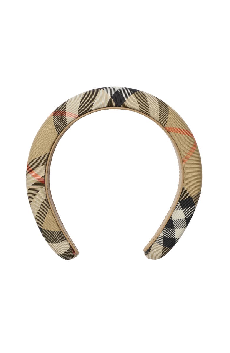 Burberry Check Nylon Headband, Main, color,