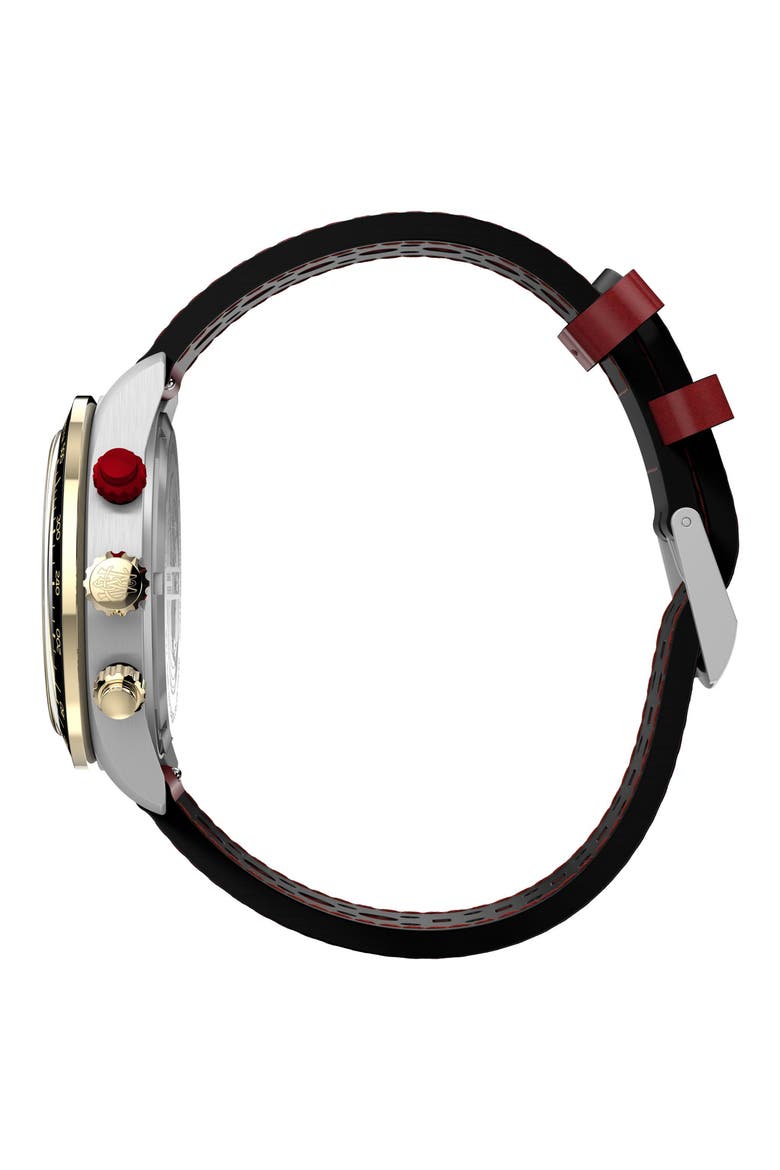 Waterbury Heritage Chronograph Leather Strap Watch, 39mm, Alternate, color, RED