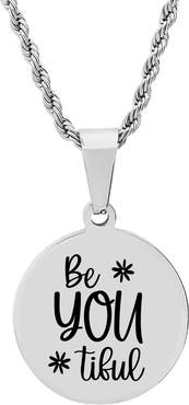 HMY JEWELRY Stainless Steel Be You Tiful Pendant Necklace