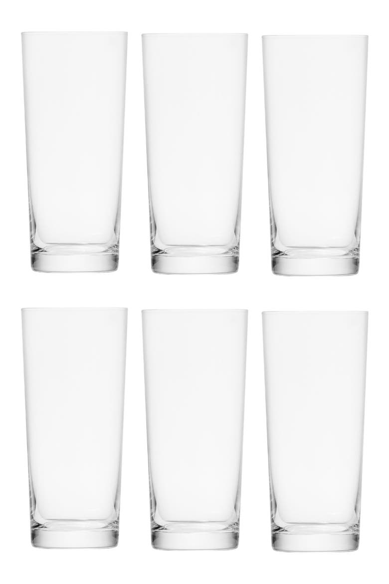 Basic Bar Set of 6 Soft Drink Glasses, Main, color, CLEAR