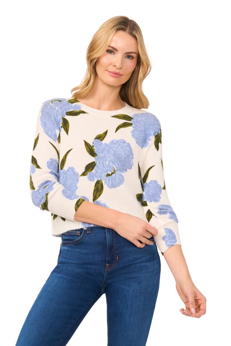 Hydrangea Sweater, Alternate, color, NEW IVORY