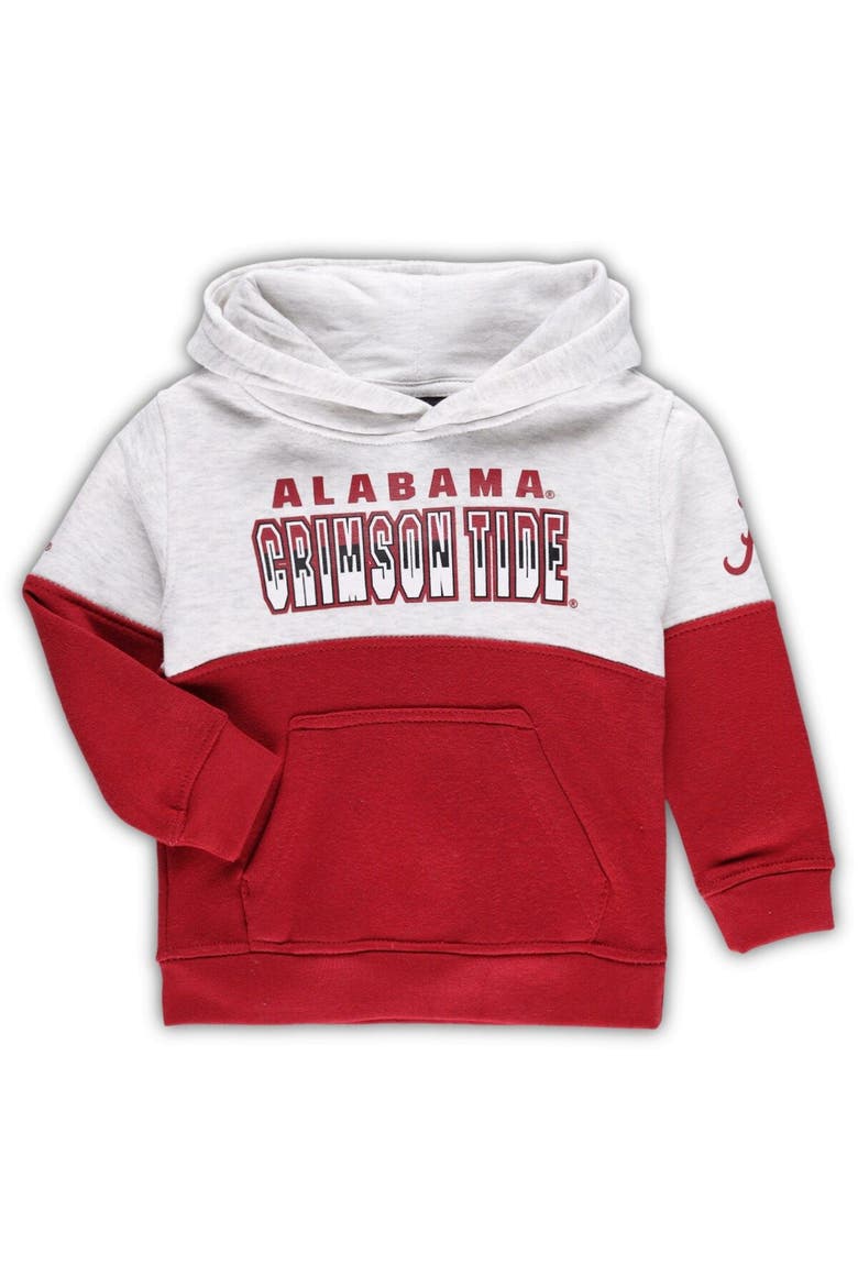 Toddler Heather Gray/Crimson Alabama Crimson Tide Playmaker Pullover Hoodie & Pants Set, Alternate, color, Heather Gray