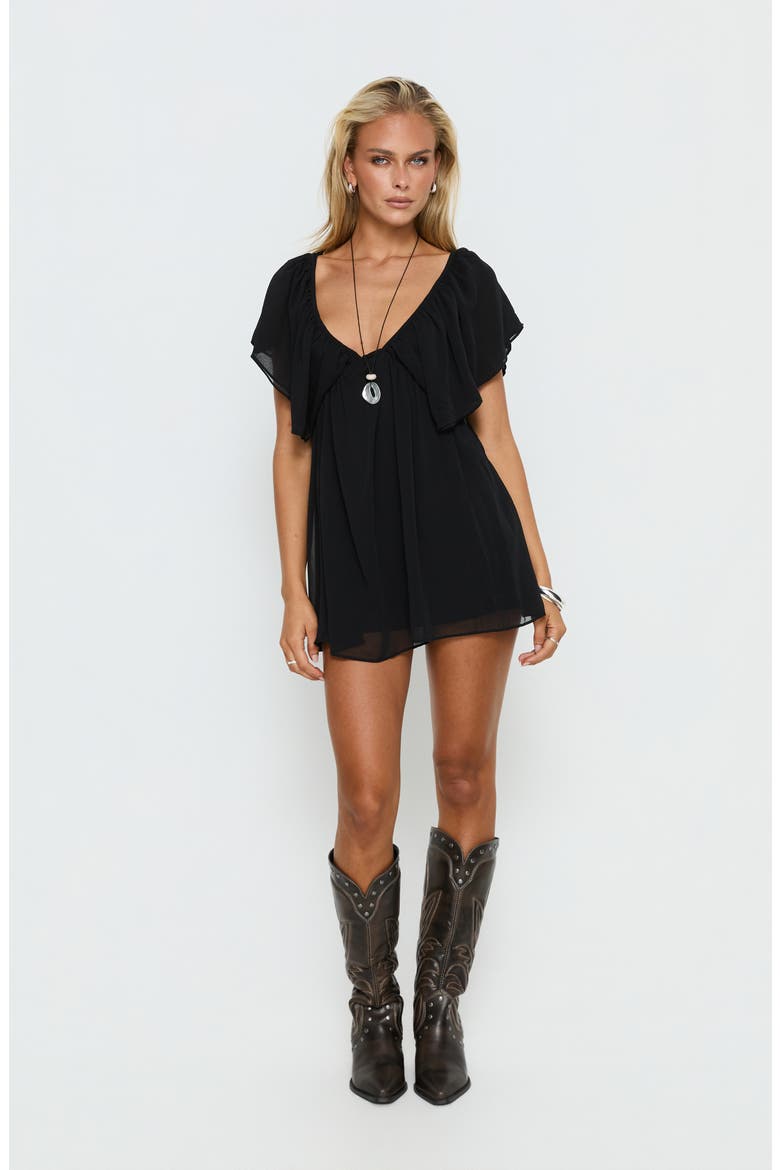 Sun Spirit Plunge Romper, Alternate, color, BLACK