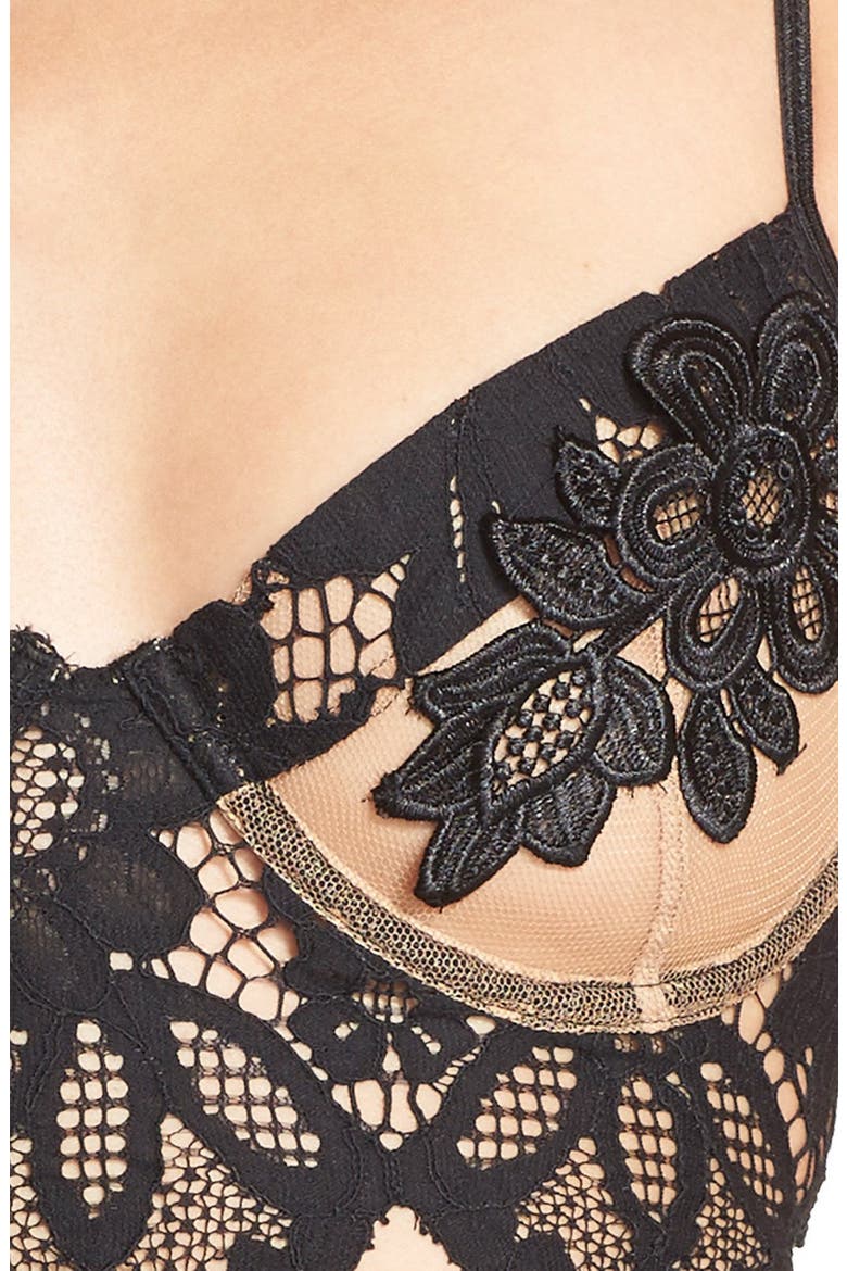 'Ruby' Longline Underwire Bra, Alternate, color, BLACK