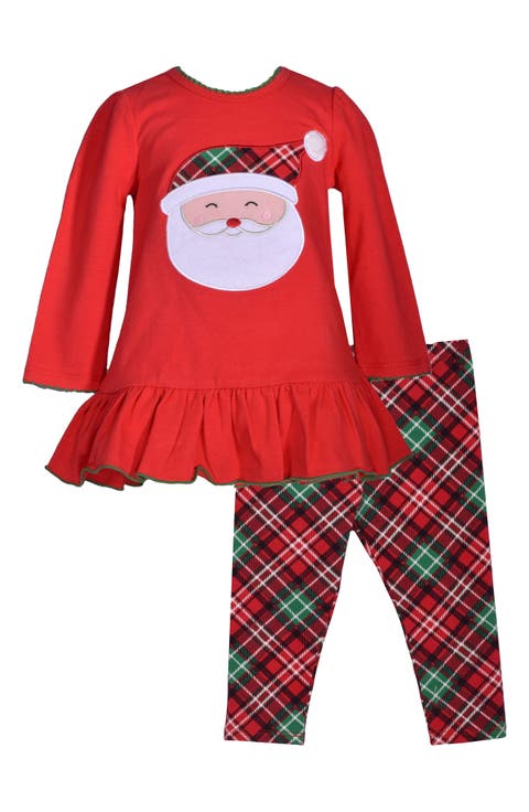 Santa Tunic & Plaid Leggings (Toddler)