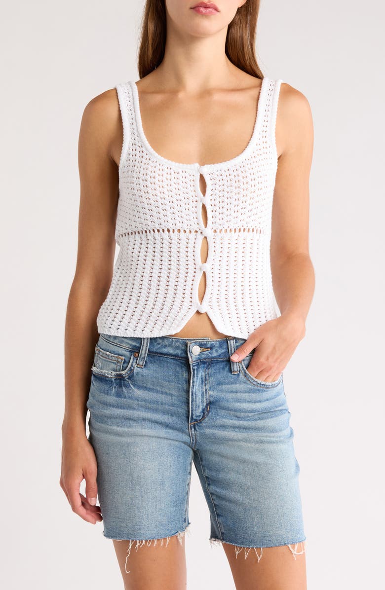 PacSun Mandy Open Stitch Knit Tank, Main, color, White