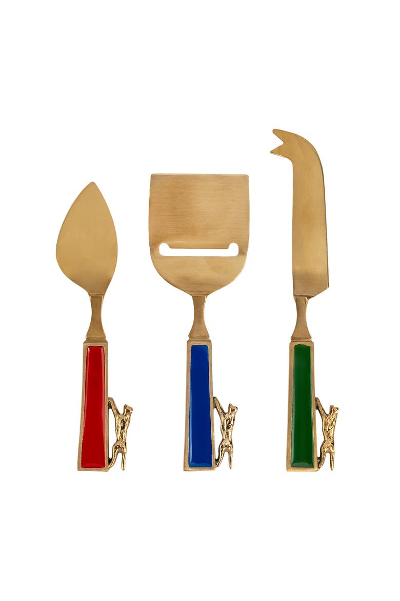 Rampur Steel Cheese Serving Set Cheerland Set of 3, Main, color, Gold