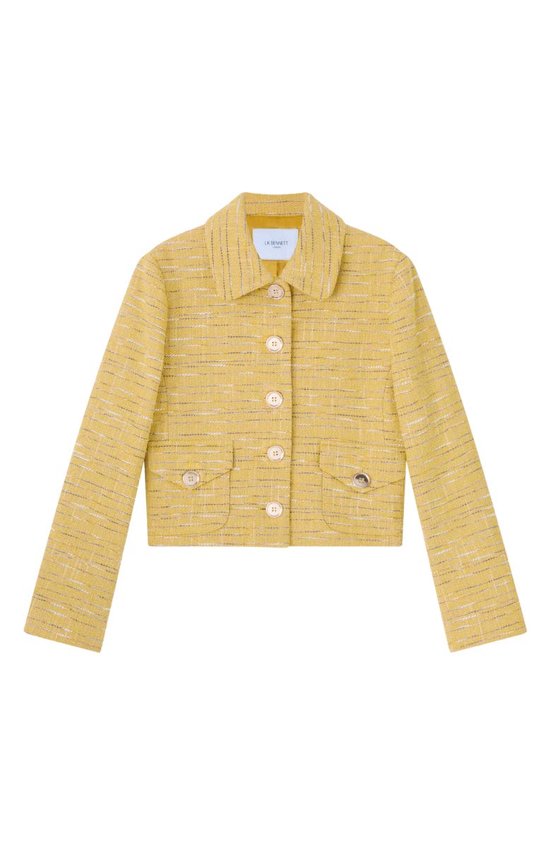 LK Bennett Varley Tweed Jacket, Alternate, color, Yellow
