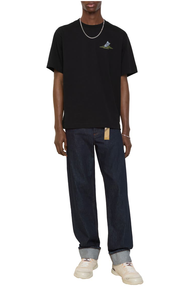 Straight Turn-up Jeans, Main, color, Dark indigo