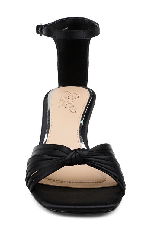 Jewel Badgley Mischka Silvia Ankle Strap Sandal In Black Satin