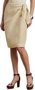Lauren Ralph Lauren Linen Blend Twil Wrap Skirt