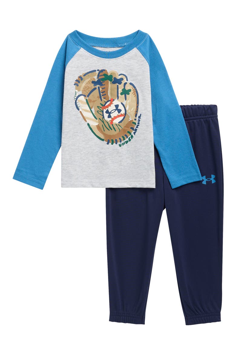 Kids' Play Catch Long Sleeve Tee & Joggers Set, Main, color, MOD GRAY