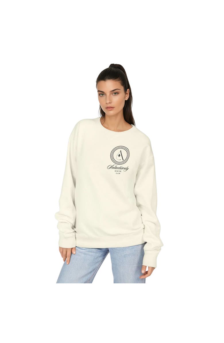 AKALIA Heather Graphic Crewneck Sweatshirt, Main, color, Beige