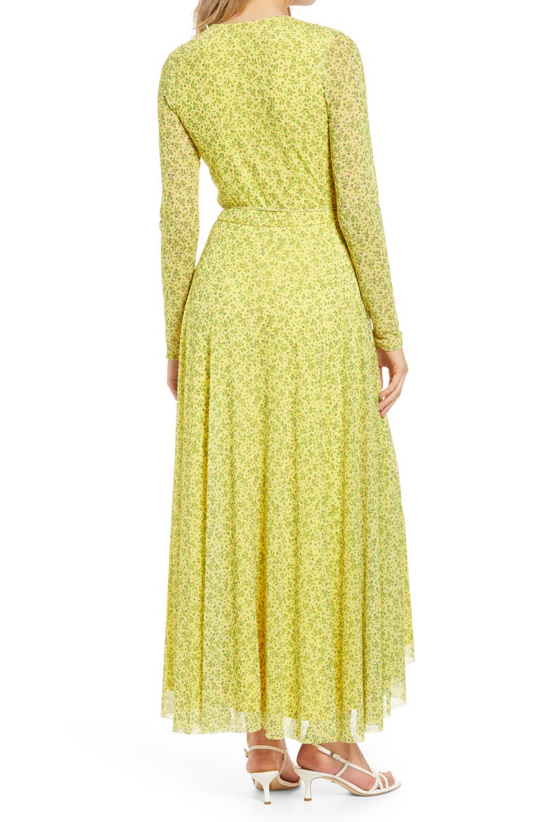 Wyatt Floral Long Sleeve Midi Wrap Dress, Alternate, color, BUTTERCUP DITSY