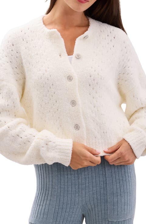 Pointelle Cropped Cardigan