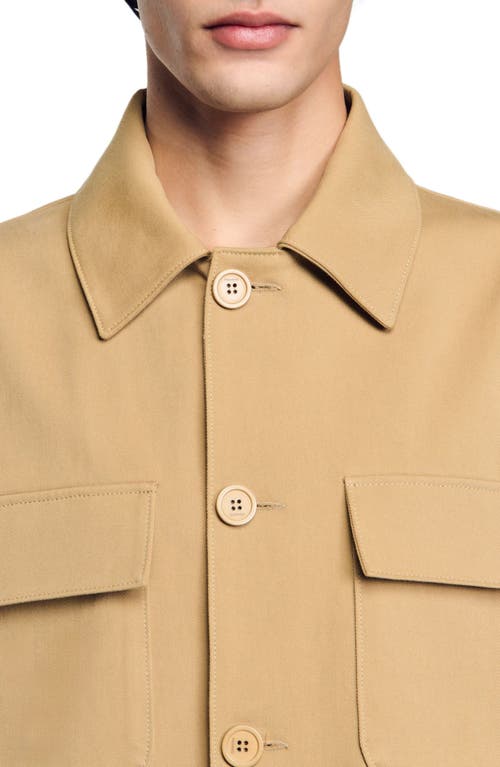 Sandro Overshirt With Pockets In Sand.