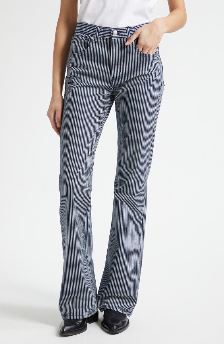 Nili Lotan Celia Stripe Jeans, Main, color, Railroad Stripe Rinse