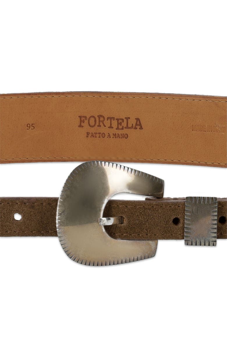 Fortela Alabama Suede Leather Belt, Alternate, color, Camel