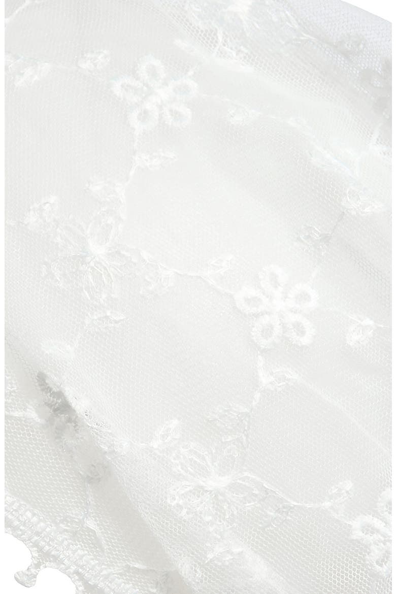 Floral Embroidered Lace Headscarf, Alternate, color, WHITE