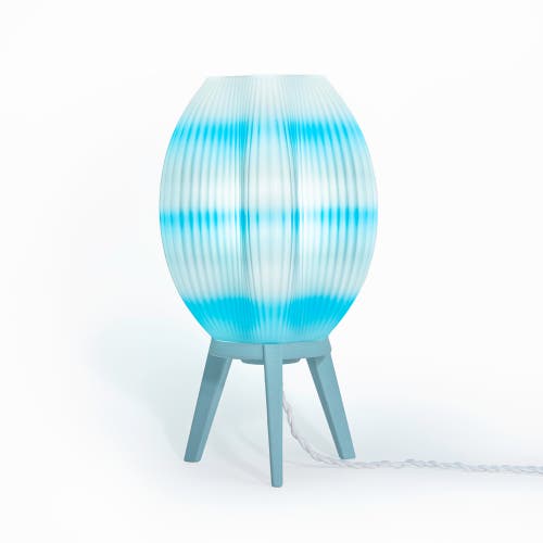 Jonathan Y Wavy 16.5" Modern Contemporary Plant-based Pla 3d Printed Dimmable Led Table Lamp In Blue/white