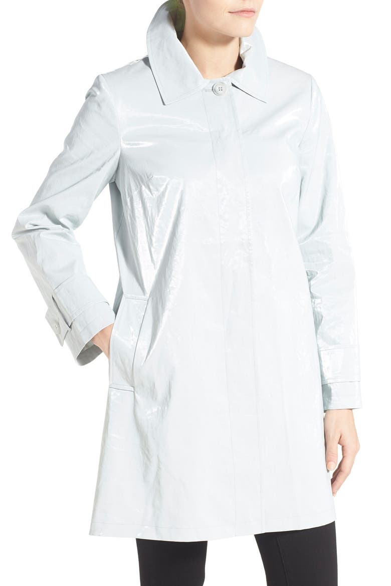 Helen Berman Coated Linen Swing Coat, Alternate, color, PALE BLUE
