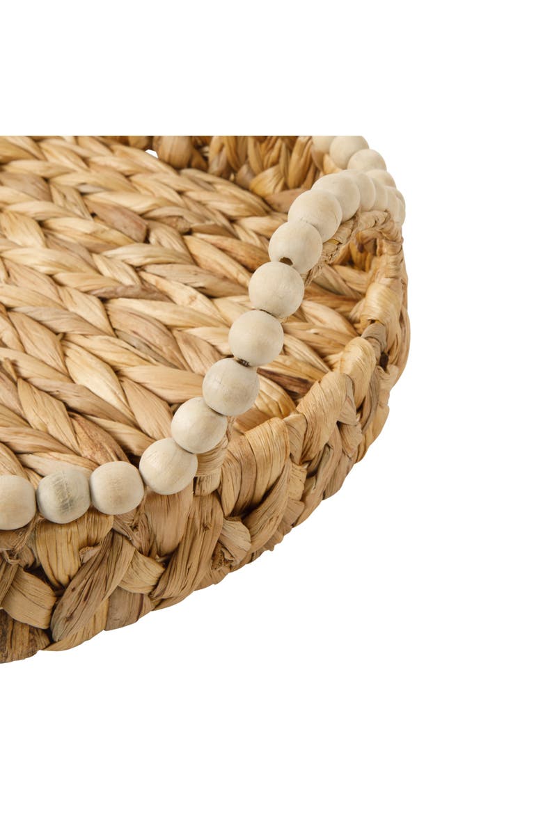 Woven Decorative Serving Tray, Large Water Hyacinth Basket, Alternate, color, Natural