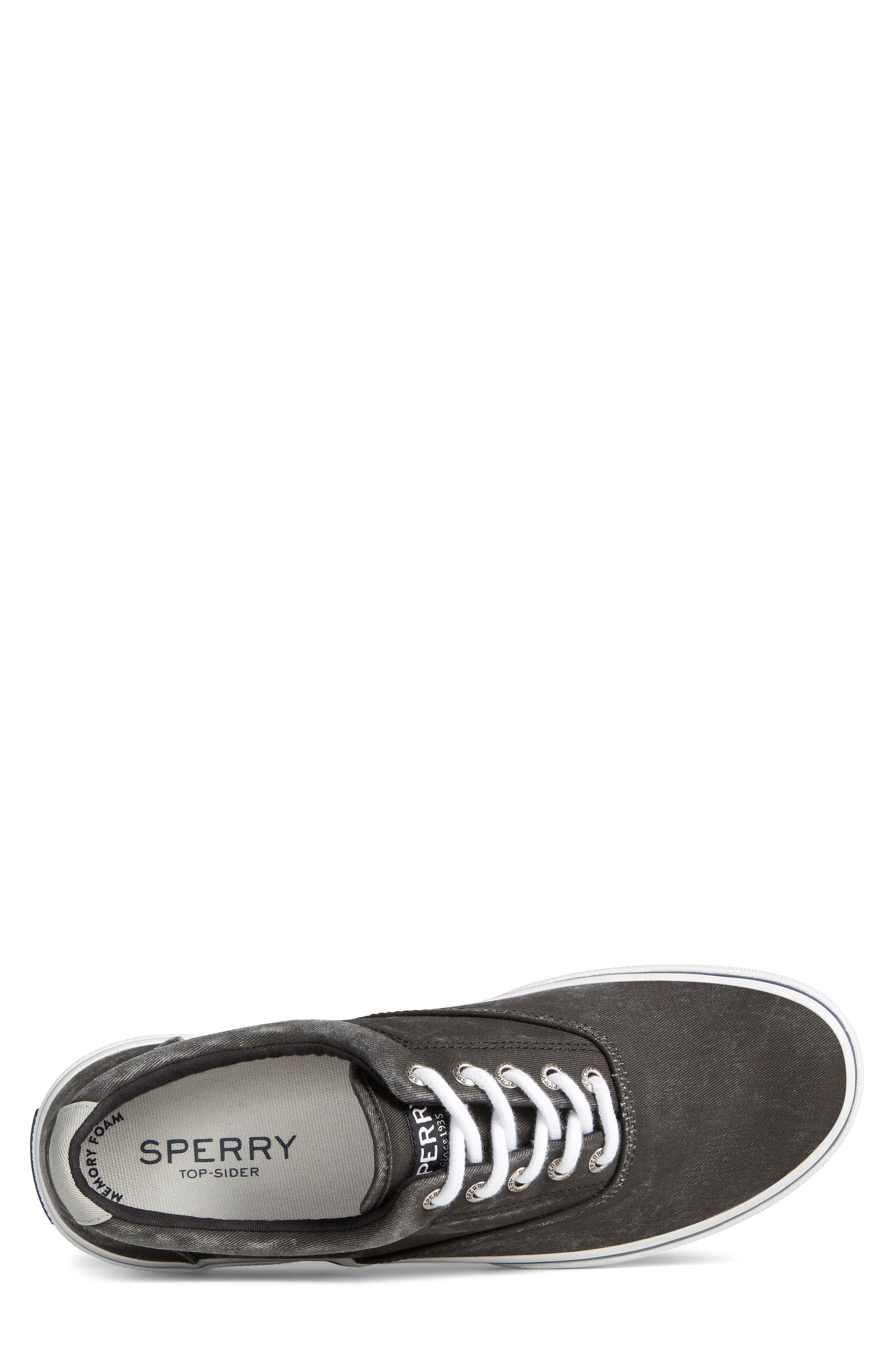 Sperry Halyard CVO Recycled Cotton Sneaker, Alternate, color, Black