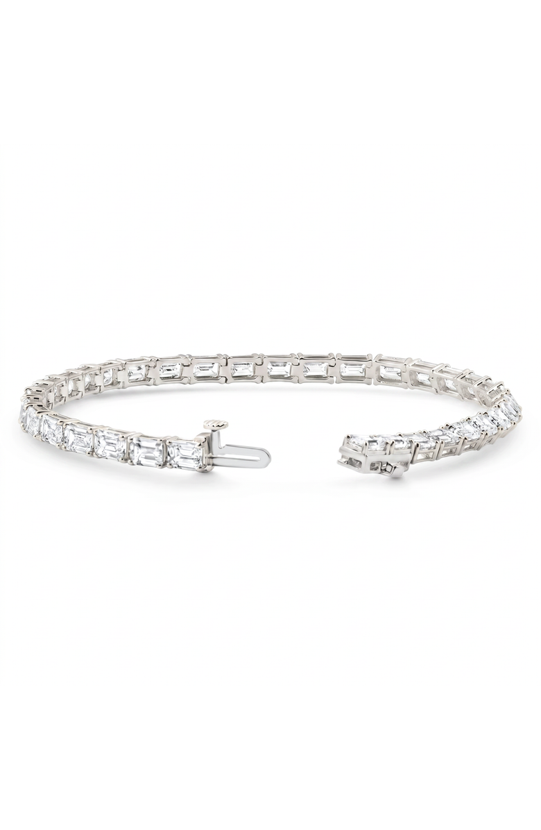 Bliss Diamond Certified 12.25Ct Emerald Cut Diamond Tennis Bracelet Gold Lab Grown, Alternate, color, 14K White Gold