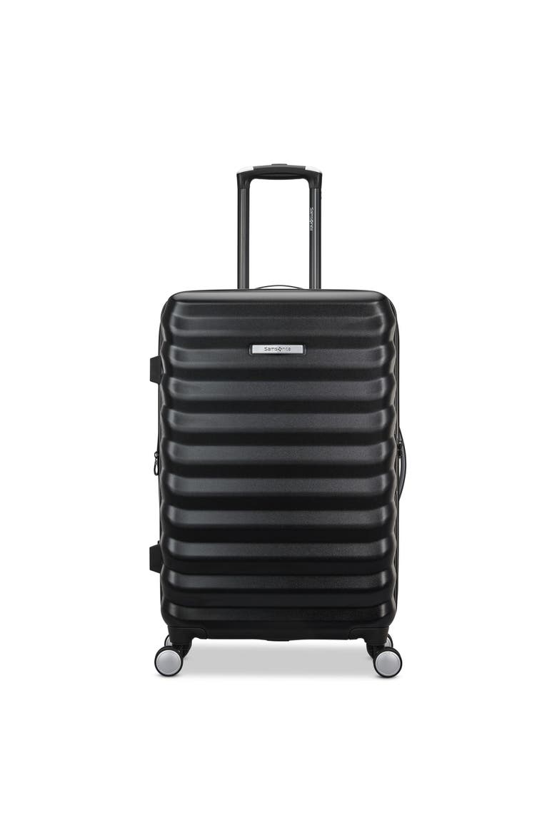 Element Hardside Expandable 24" Medium Checked Spinner Luggage, Alternate, color, Alpine Black