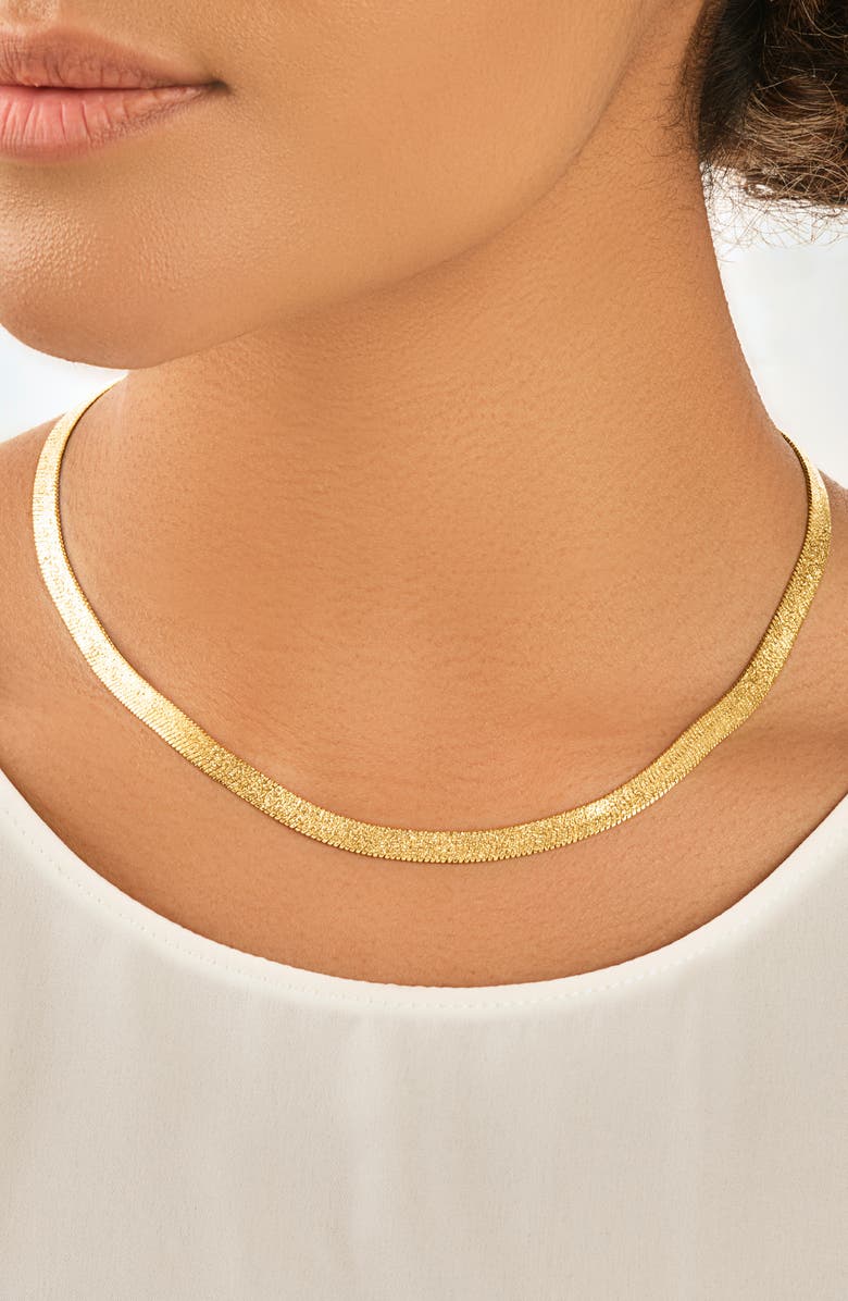 Sterling Forever Bronx 14K Yellow Gold Plated 16" Snake Chain Necklace, Alternate, color, Gold