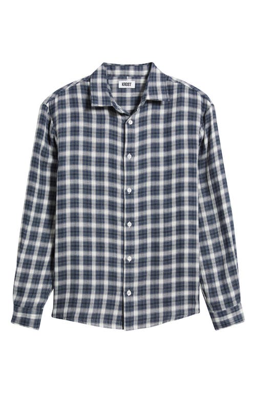 Krost Kenmare Plaid Cotton Flannel Button-up Shirt In Blue