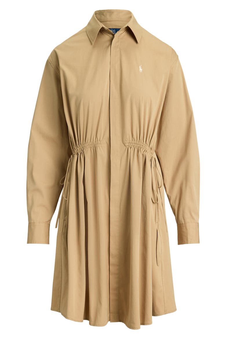 Drawcord Cotton Shirtdress, Alternate, color, CLASSIC CAMEL