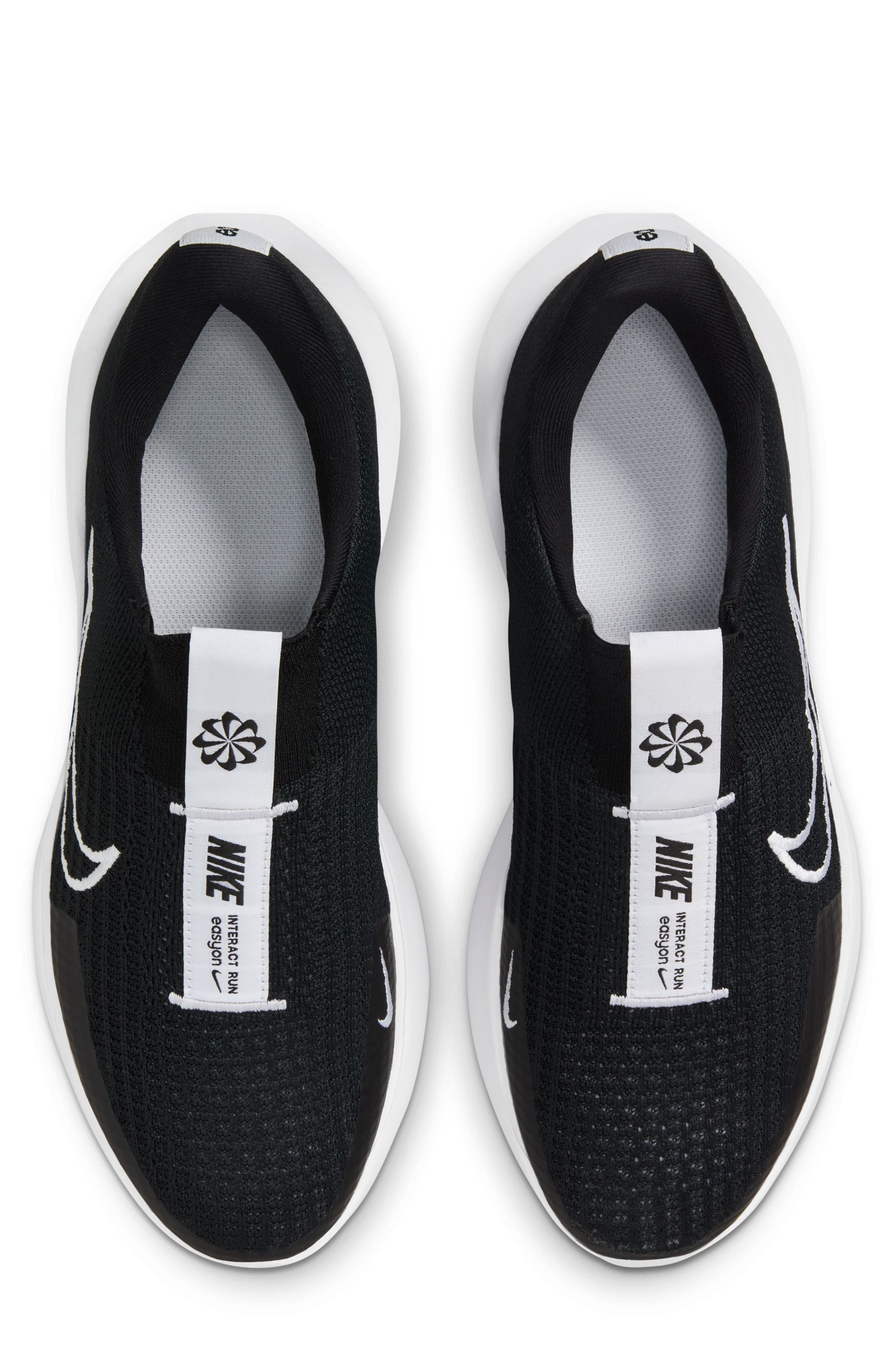 Nike Interact Run EasyOn Running Sneaker, Alternate, color, Black/ White/ Black