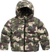 Palm Angels Kids' Camo Palms Hooded Puffer Jacket