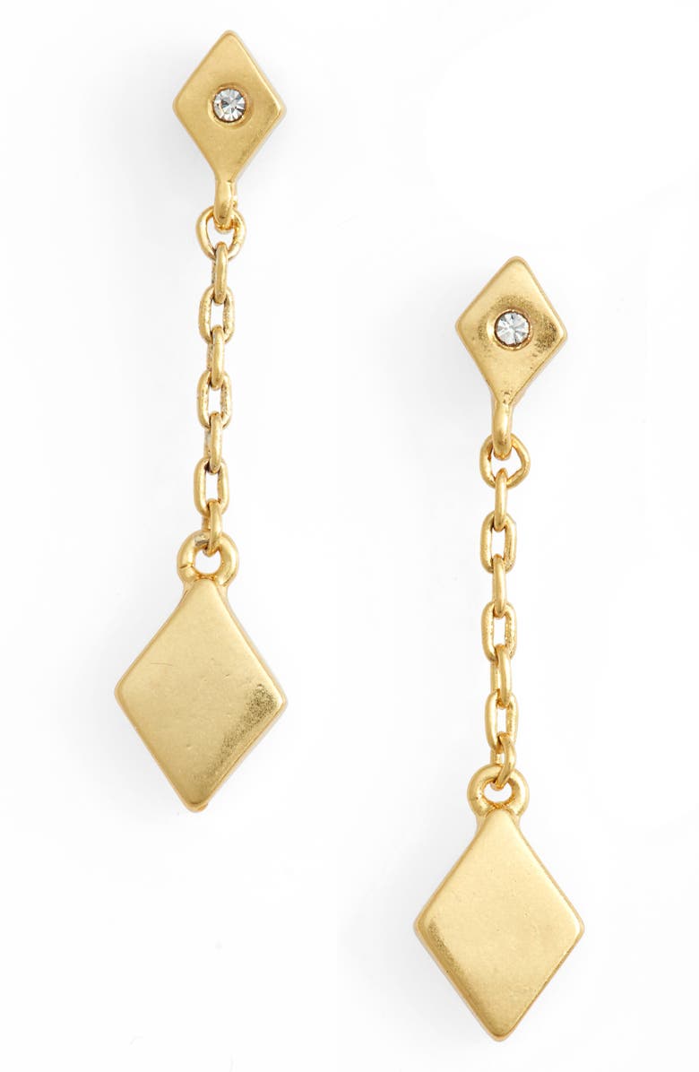 Madewell Diamond Shaped Drop Earrings, Main, color, 