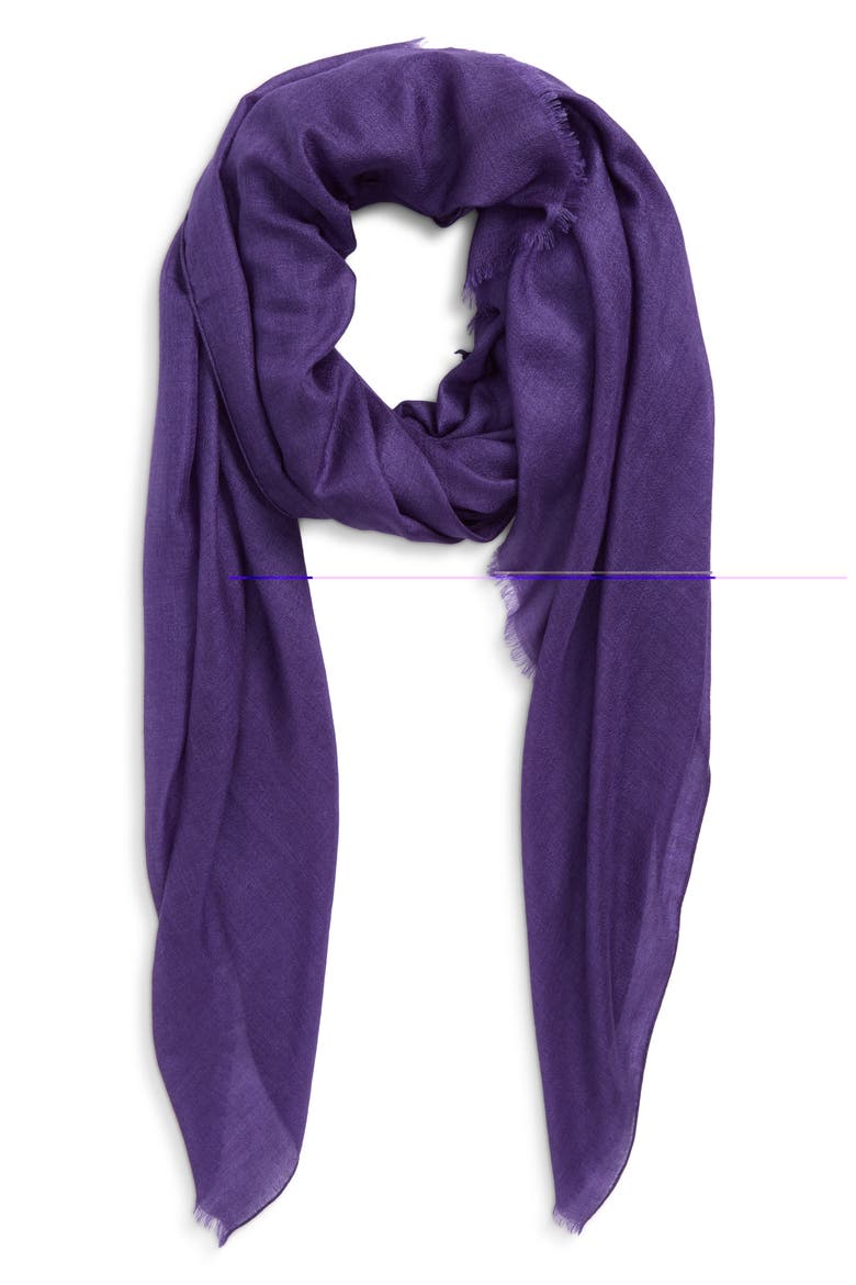 Cashmere & Silk Scarf, Main, color, PURPLE