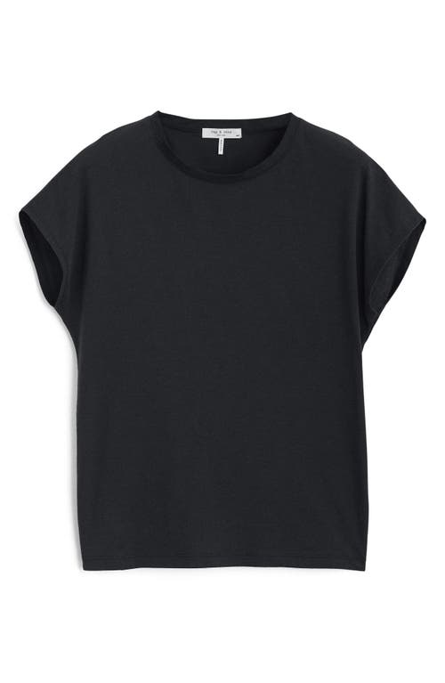 Rag & Bone The Slub Back Pleat Organic Cotton Top In Black