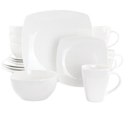 16 Piece Square Fine Ceramic Dinnerware Set