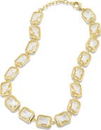 SAVVY CIE JEWELS Bezel White Crystal Collar Necklace