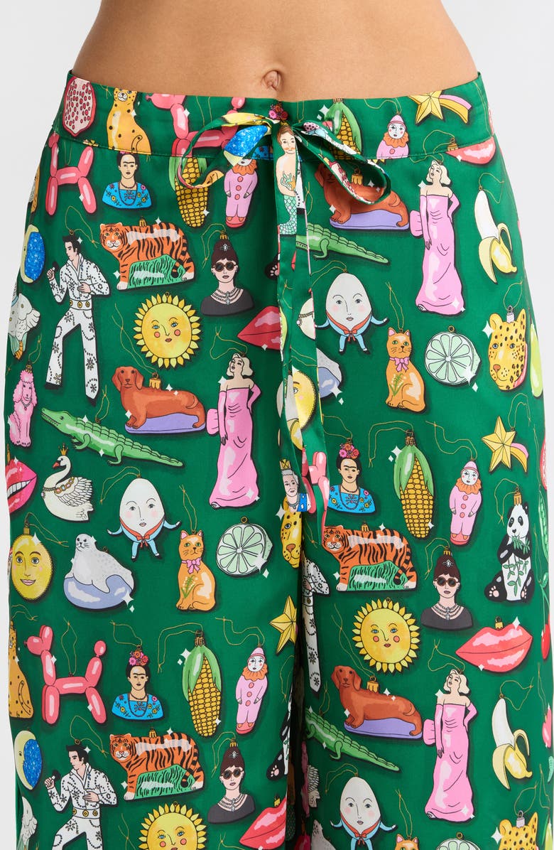 Karen Mabon Christmas Baubles Satin Pajamas, Alternate, color, 
