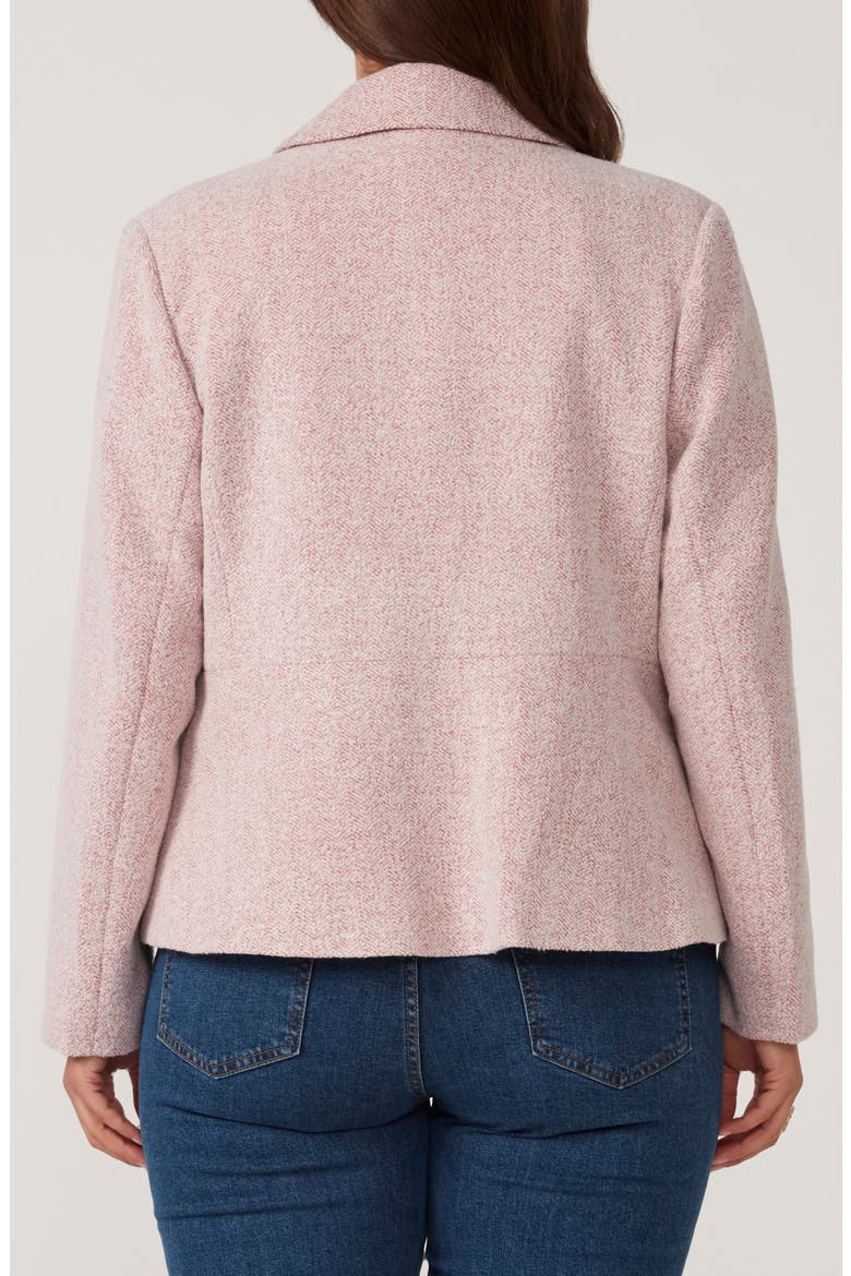 Herringbone Tweed Jacket, Alternate, color, DUSTY PINK