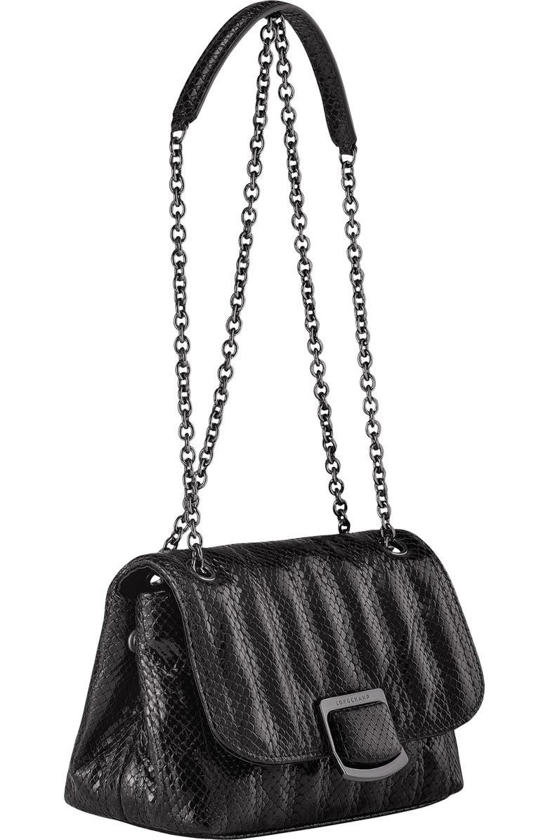 Longchamp Snakeskin Embossed Convertible Shoulder Bag, Alternate, color,